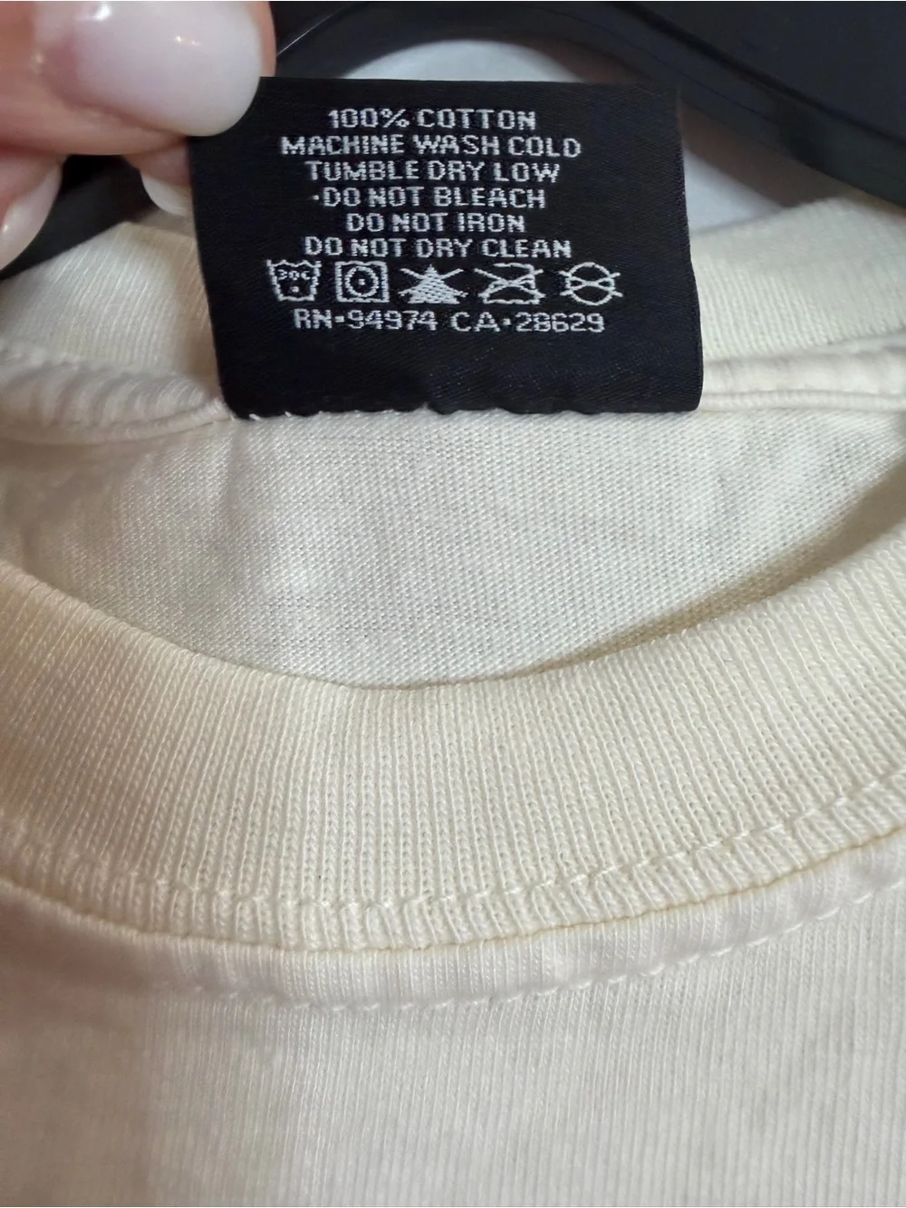 Stüssy Basic Crewneck T-Shirt Cream Off White 100% Cotton
